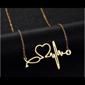Gold Stethoscope Necklace